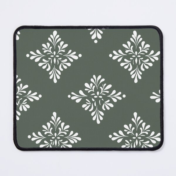 Item preview, Green Elegant White Damask Style Pattern designed and sold by Dream Avenue Media.