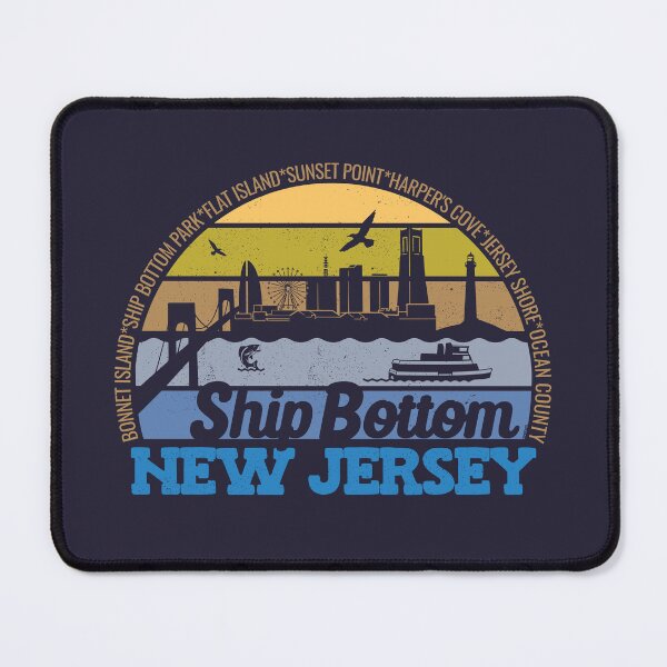 Item preview, Ship Bottom New Jersey Sunset Retro Vintage Local Pride Logo designed and sold by CRHPOD20.