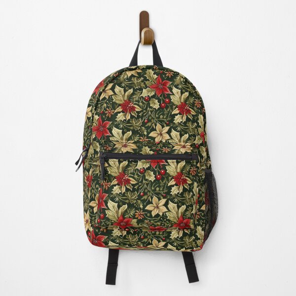Item preview, Elegant Poinsettias and Holly Christmas Floral Pattern designed and sold by Teeny Quities.
