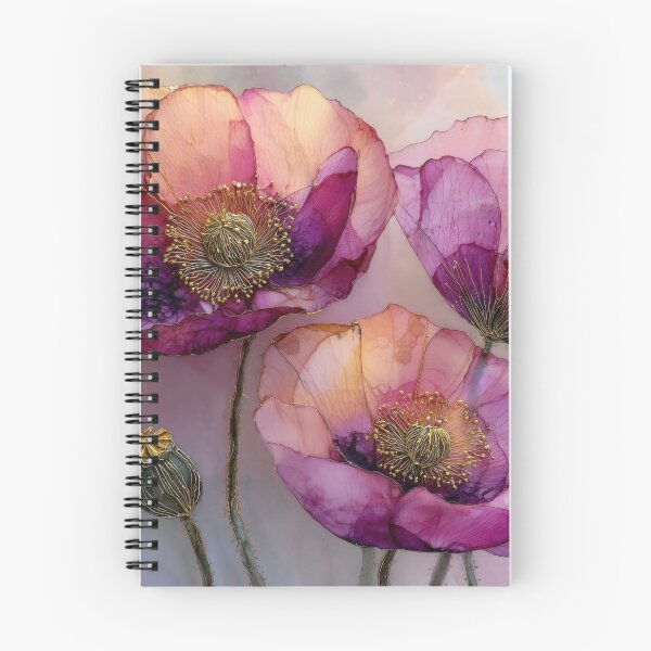Item preview, Ethereal Pink & Purple Poppies | Botanical Art Floral Illustration designed and sold by dawnleblanc55.