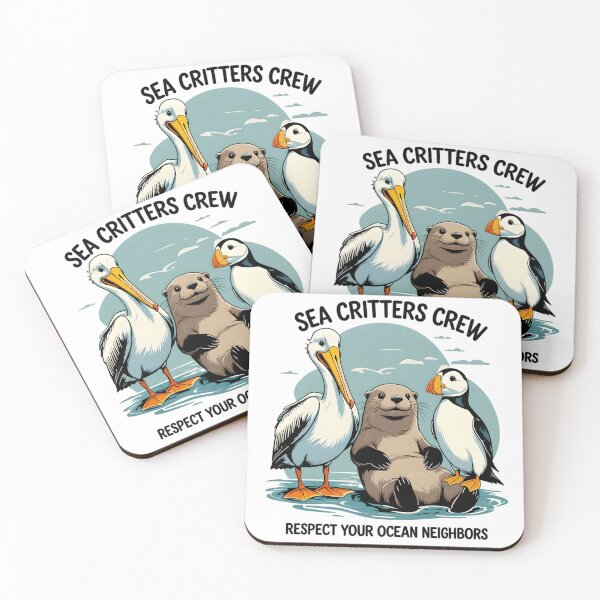 Item preview, Cute Sea Animals Illustration — Pelican, Otter, and Puffin Cartoon Trio with Ocean Theme designed and sold by BankMano.