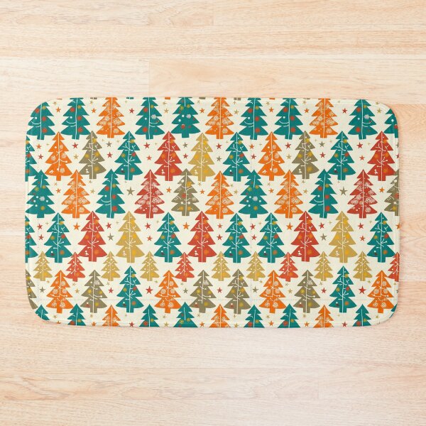 Item preview, Retro Christmas Tree Forest Seamless Holiday Pattern designed and sold by Teeny Quities.