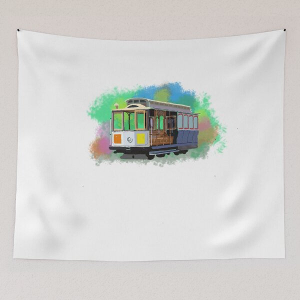 Item preview, San Francisco Cable Car Illustration - Colorful Abstract Brush Art designed and sold by denip.