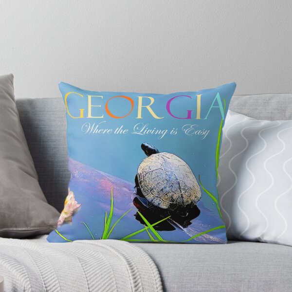 Item preview, Georgia- State Souvenir - Turtle in Pond Blue design designed and sold by ABG Inspirational Art.