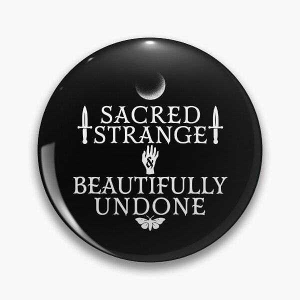 Item preview, Dark Aesthetic Quote – Sacred, Strange & Beautifully Undone designed and sold by EternalVeil Studio.
