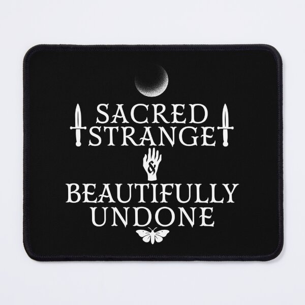 Item preview, Dark Aesthetic Quote – Sacred, Strange & Beautifully Undone designed and sold by EternalVeil Studio.