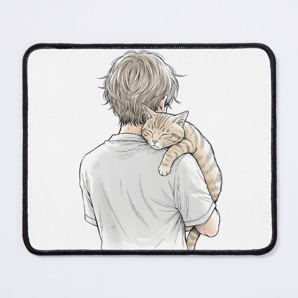 Item preview, Eternal Love: Cat Cuddling on Shoulder Memorial Sketch | Rainbow Bridge Comfort designed and sold by PetSoulPrints.