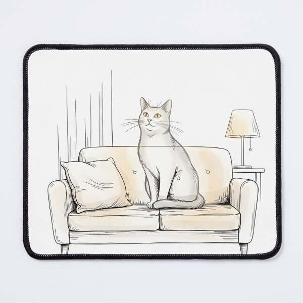 Item preview, A Space Reserved: White Cat Memorial Sketch | Forever in Our Hearts Pet Loss Art designed and sold by PetSoulPrints.