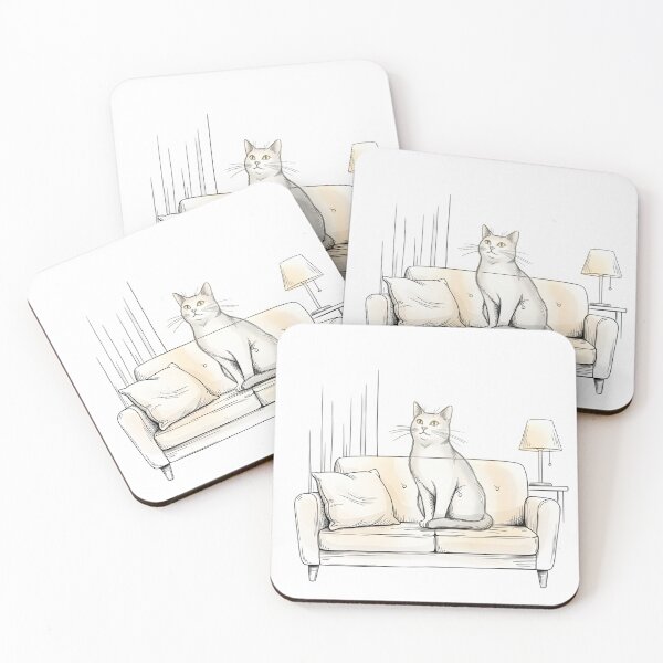 Item preview, A Space Reserved: White Cat Memorial Sketch | Forever in Our Hearts Pet Loss Art designed and sold by PetSoulPrints.