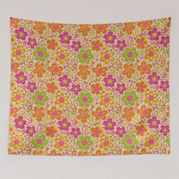 Item preview, Groovy Retro Flowers — Bold 70s Floral Pattern designed and sold by xmoudx.