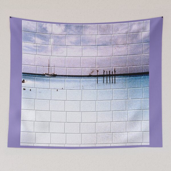 Item preview, Aruba Wall by the Sea | Minimalist Brick Texture Island Seascape designed and sold by daweave77.