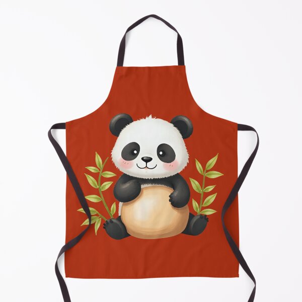 Item preview, Adorable Cartoon Panda with Bamboo Illustration designed and sold by flagshiptee.