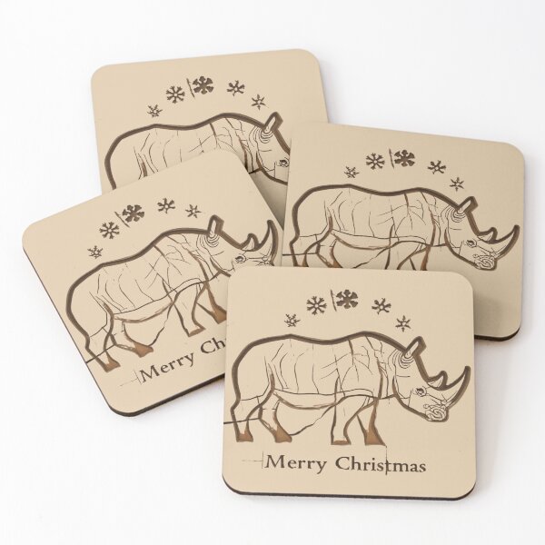 Item preview, Rustic Rhino: Carved Wood, Wild Christmas, Intentional Visibility designed and sold by SavannaStrikes.