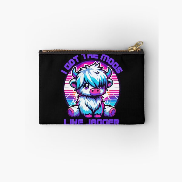 Item preview, I GOT THE MOOS LIKE JAGGER – Neon Highland Cow Pun Design designed and sold by SunsetReverie.