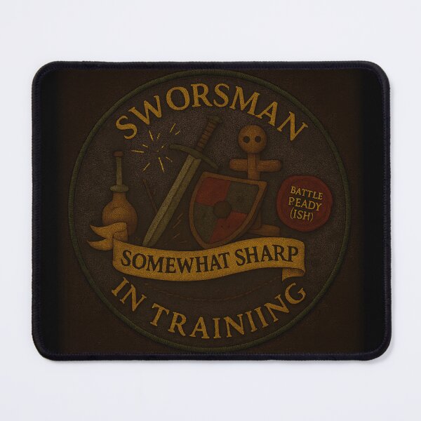 Item preview, Swordsman in Training • Somewhat Sharp Fantasy Crest Design designed and sold by fairmaiden7.