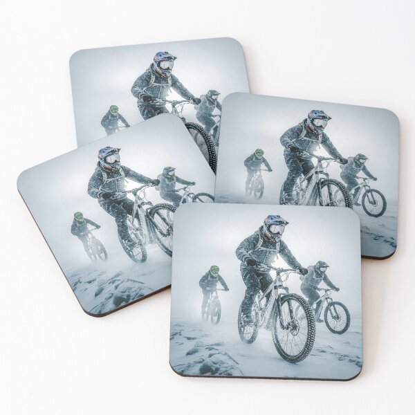Item preview, Frozen Endurance — Cyclists Battling a Violent Antarctic Snowstorm. designed and sold by Hinson MTB Visuals.
