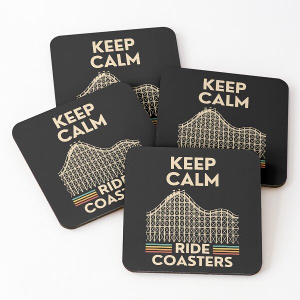 Item preview, Keep Calm Ride Coasters – Retro Roller Coaster designed and sold by Coaster Culture Industries.