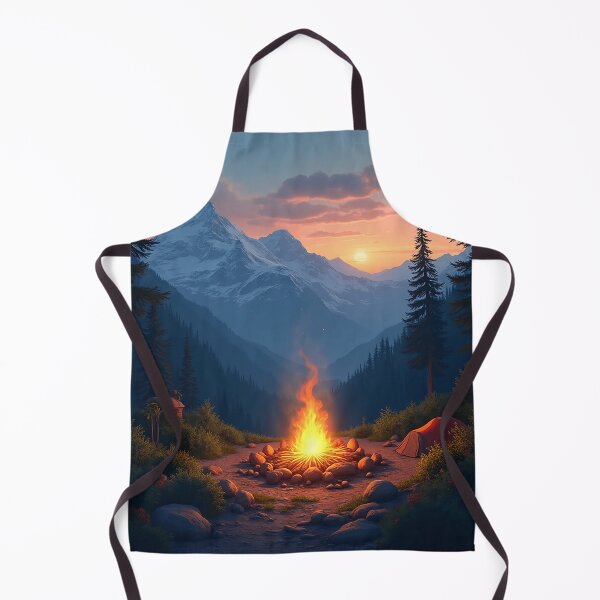 Item preview, Mountains Campfire in the Dawn Aesthetic Nature Scene Art designed and sold by RedOrBlueIts4U.
