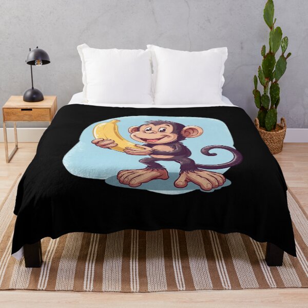 Item preview, Adorable Monkey with Banana Illustration designed and sold by flagshiptee.