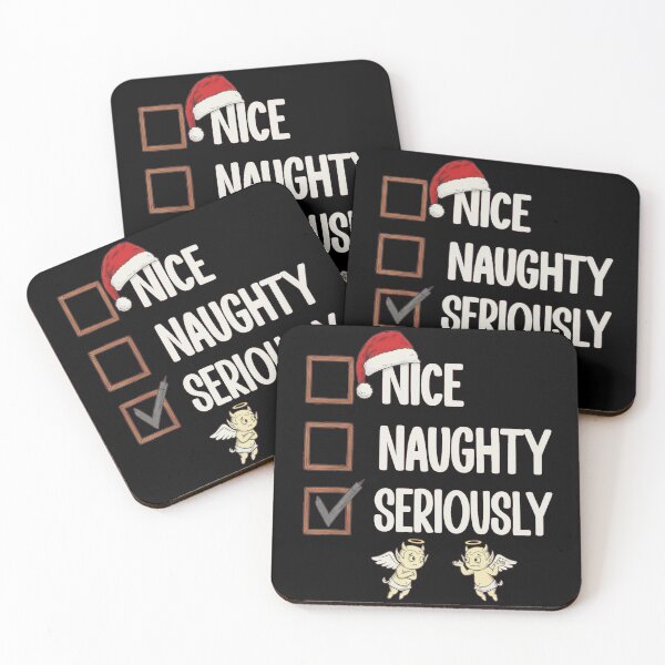 Item preview, Nice Naughty Seriously Funny Christmas Checklist with Cherub Angels designed and sold by StarprintTees.