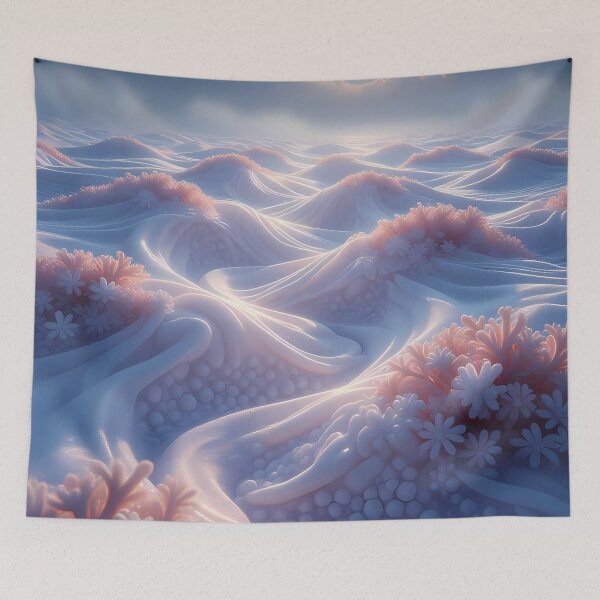 Item preview, Moon Clouds over Sand Dunes, Corals, Fantasy Scifi Luminescence Landscape (image size 8320x12480) designed and sold by Digital-Davinci.