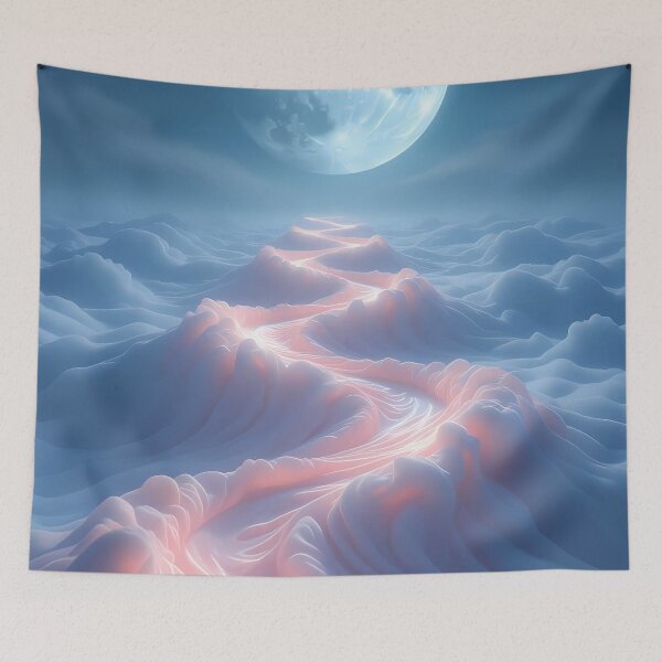 Item preview,  Full Moon, Waves of Clouds, Fantasy Scifi Luminescence Landscape (image size 8320x12480) designed and sold by Digital-Davinci.