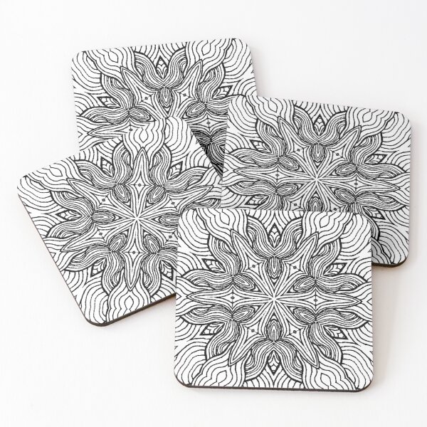 Item preview, Inky Six-Point Stars - Line Art Pattern designed and sold by SCArtAndGames.