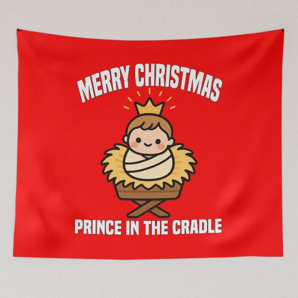 Item preview, MERRY CHRISTMAS - PRINCE IN THE CRADLE | Baby Jesus Crown of Light | Christian Nativity designed and sold by KEF Custom.