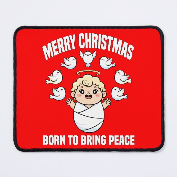 Item preview, MERRY CHRISTMAS - BORN TO BRING PEACE | Dove and Nativity Christmas Design | Christian Tee designed and sold by KEF Custom.