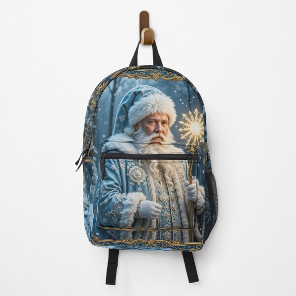 Item preview, Majestic Father Frost in a Magical Snowy Forest with Golden Radiant Staff designed and sold by PixelVibe782.