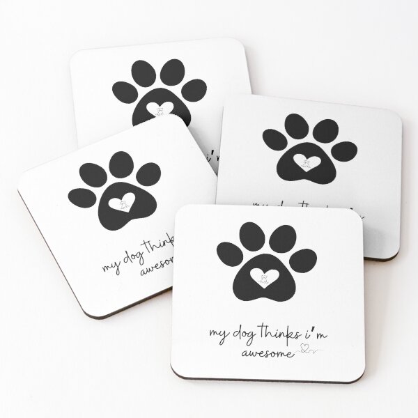 Item preview, Dog Paw Print “My Dog Thinks I’m Awesome” Minimalist Pet Lover Design designed and sold by uvthread.