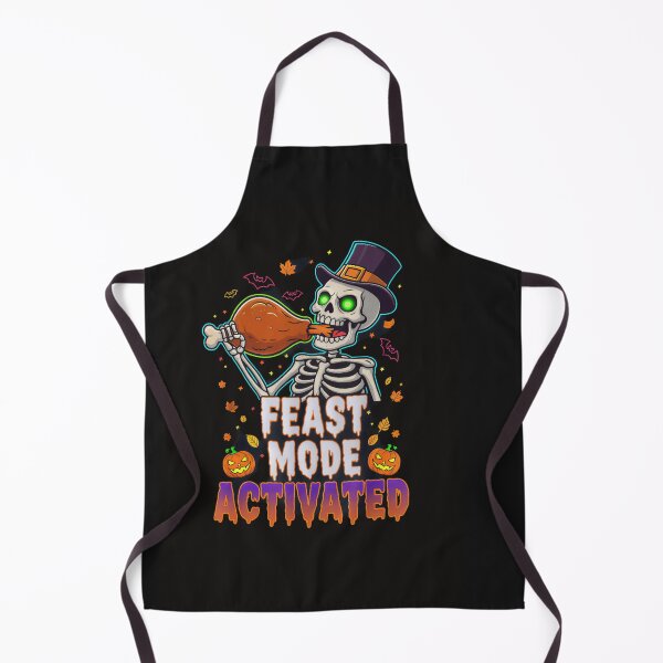 Item preview, Feast Mode Activated T-Shirt: Funny Skeleton Holding Turkey Leg. Neon Halloween & Thanksgiving Crossover Mash-Up Tee designed and sold by ZyxDes.