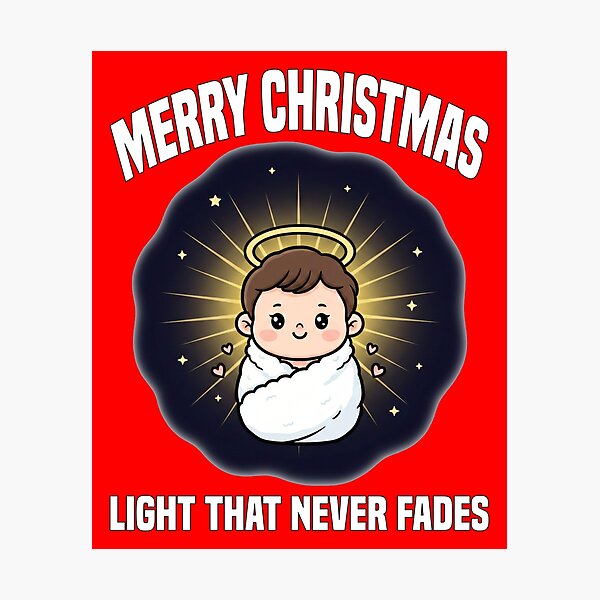 Item preview, MERRY CHRISTMAS - LIGHT THAT NEVER FADES | Eternal Christmas Nativity | Christian Faith designed and sold by KEF Custom.