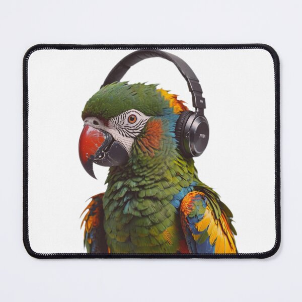 Item preview, Parrot headphone headphones birthday christmas funny cute kawaii meme designed and sold by CheeseBlueprint.