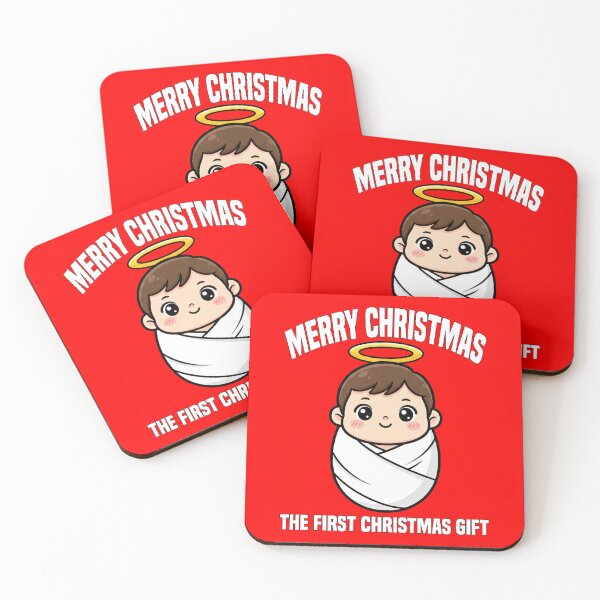 Item preview, MERRY CHRISTMAS - THE FIRST CHRISTMAS GIFT | Christian Nativity Manger Art | Merry Christmas Tee designed and sold by KEF Custom.