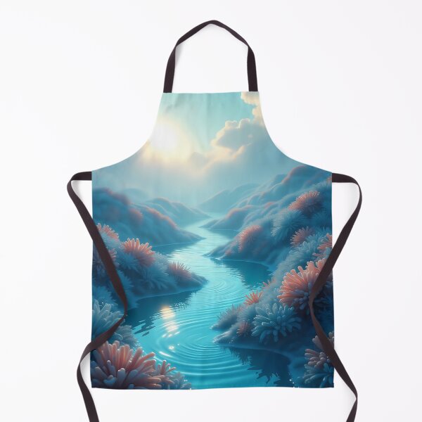 Item preview, Sun & Clouds, God Rays, Corals Hills, River, Fantasy Scifi Luminescence Landscape (image size 8320x12480) designed and sold by Digital-Davinci.