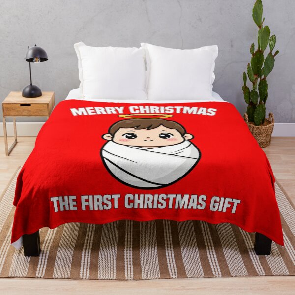 Item preview, MERRY CHRISTMAS - THE FIRST CHRISTMAS GIFT | Christian Nativity Manger Art | Merry Christmas Tee designed and sold by KEF Custom.