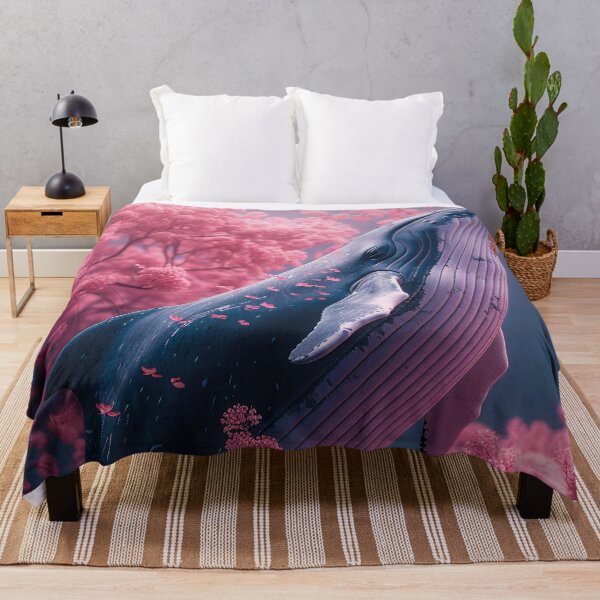 Aperçu de l'œuvre Baleine à bosse dans des algues roses créée et vendue par Mauswohn.