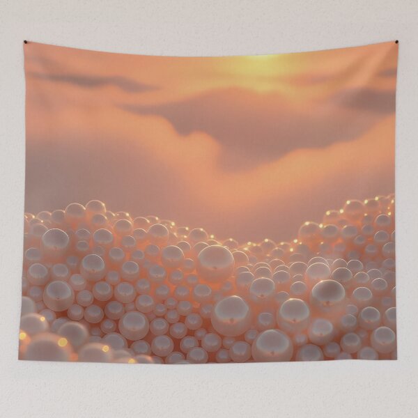 Item preview, Yellow Sunset, Glowing Pearls & Clouds,  Fantasy Scifi Luminescence Landscape (image size 8320x12480) designed and sold by Digital-Davinci.