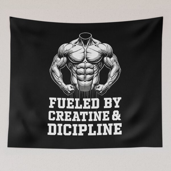Item preview, Fueled by Creatine & Discipline – Hardcore Gym Motivation Print designed and sold by Born To Be Fit.