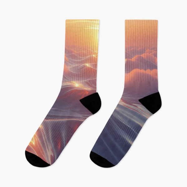Item preview, Yellow Sunset, Clouds, Water Waves, Fantasy Scifi Luminescence Landscape (image size 8320x12480) designed and sold by Digital-Davinci.