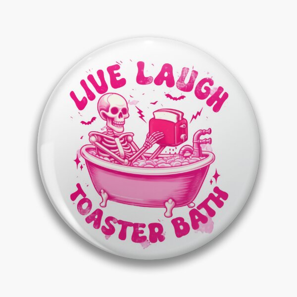 Item preview, Live Laugh Toaster Bath Funny Skeleton Taking a Shower Chaotic Suds designed and sold by SkeletonsDanger.
