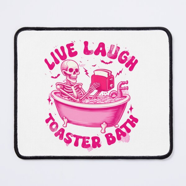 Item preview, Live Laugh Toaster Bath Funny Skeleton Taking a Shower Chaotic Suds designed and sold by SkeletonsDanger.