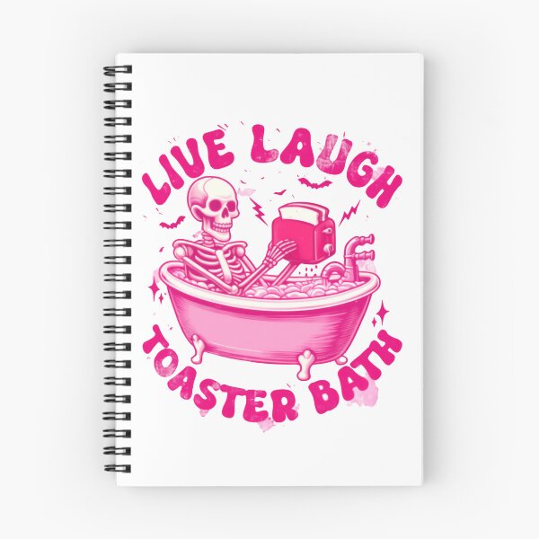 Item preview, Live Laugh Toaster Bath Funny Skeleton Taking a Shower Chaotic Suds designed and sold by SkeletonsDanger.