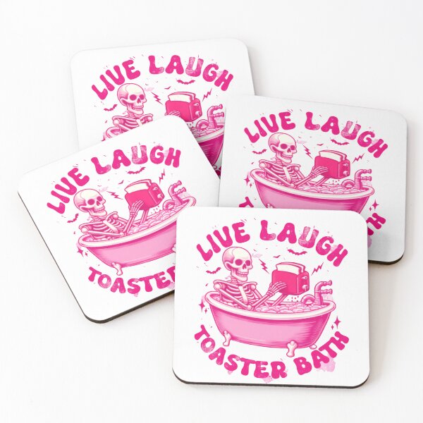 Item preview, Live Laugh Toaster Bath Funny Skeleton Taking a Shower Chaotic Suds designed and sold by SkeletonsDanger.