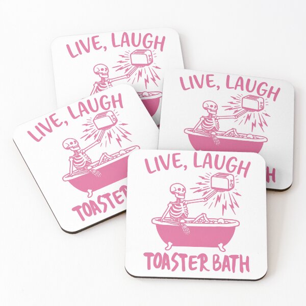 Item preview, Live Laugh Toaster Bath Funny Skeleton Taking a Shower Bubble Frenzy designed and sold by SkeletonsDanger.
