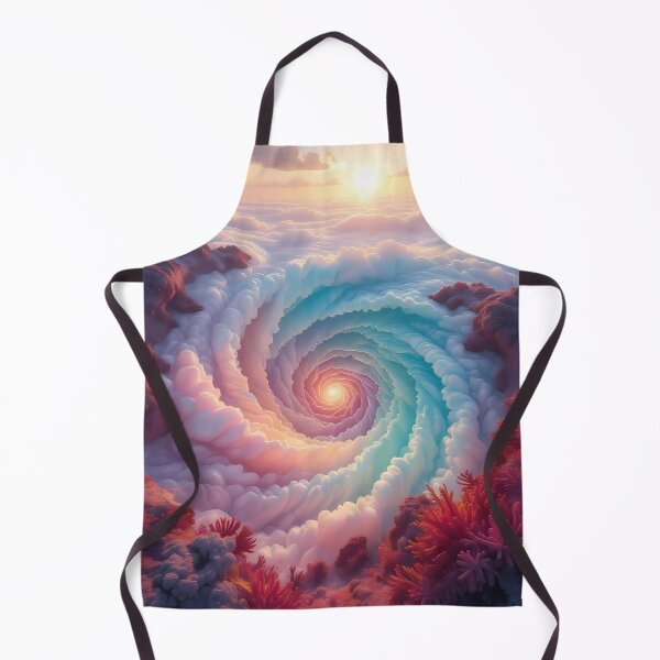 Item preview, Spiral Clouds, Coral, Sun & Clouds, Fantasy Scifi Luminescence Landscape (image size 8320x12480) designed and sold by Digital-Davinci.
