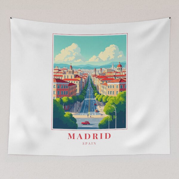 Item preview, Madrid Spain Cityscape Illustration designed and sold by MapMyMiles.