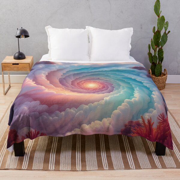 Item preview, Spiral Clouds, Coral, Sun & Clouds, Fantasy Scifi Luminescence Landscape (image size 8320x12480) designed and sold by Digital-Davinci.