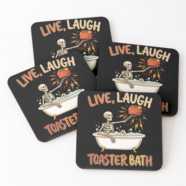 Item preview, Live Laugh Toaster Bath Funny Skeleton Taking a Shower Shower Havoc designed and sold by SkeletonsDanger.